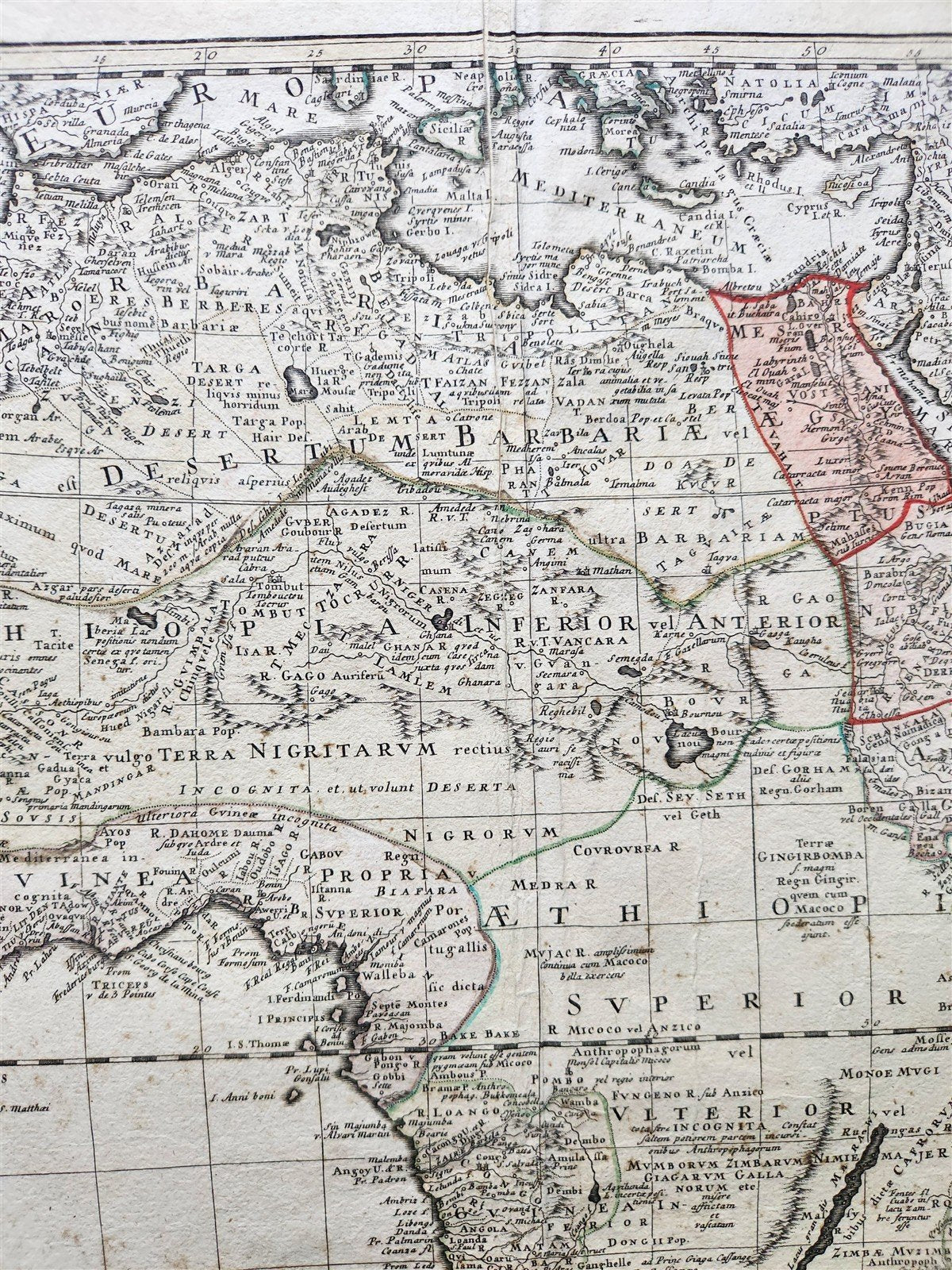 1737 AFRICA MAP antique 20 by 23"
