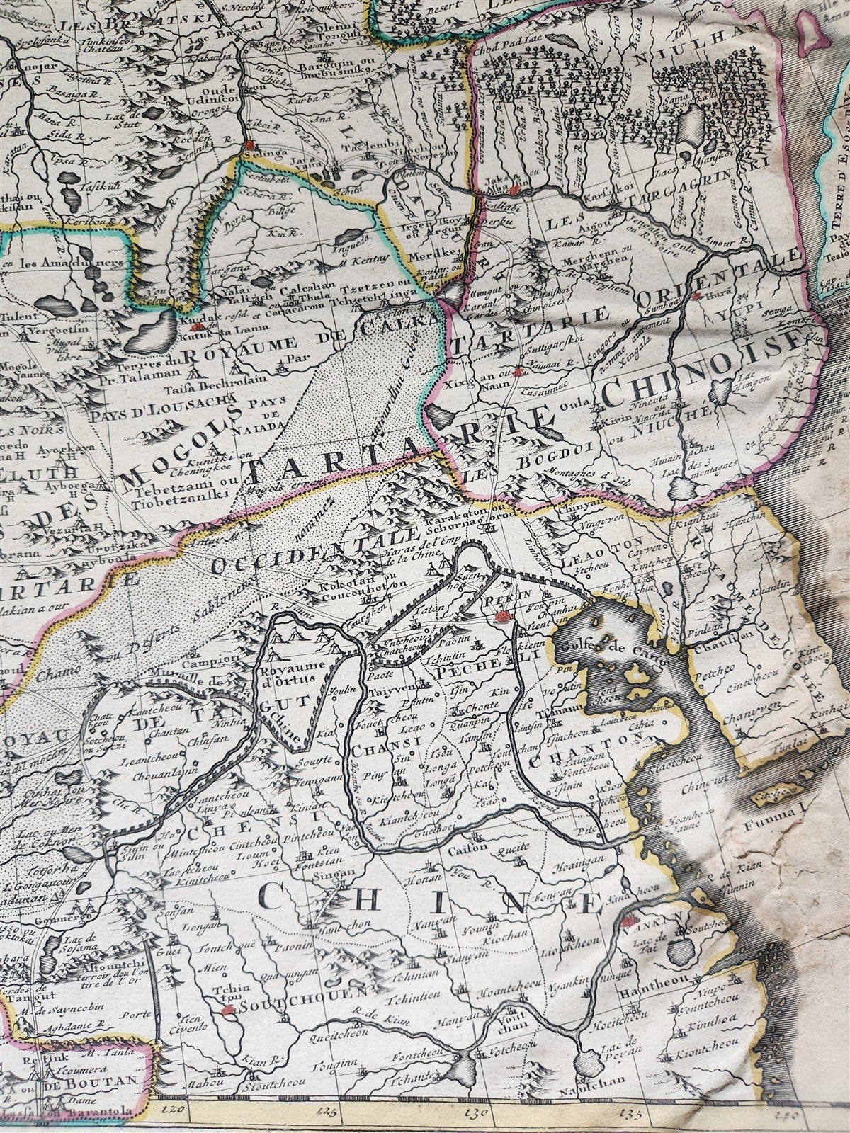 1730 ASIA MAP 20.5 by 26" MAGNE TARTARIAE TABULA antique RUSSIA SIBERIA CHINA