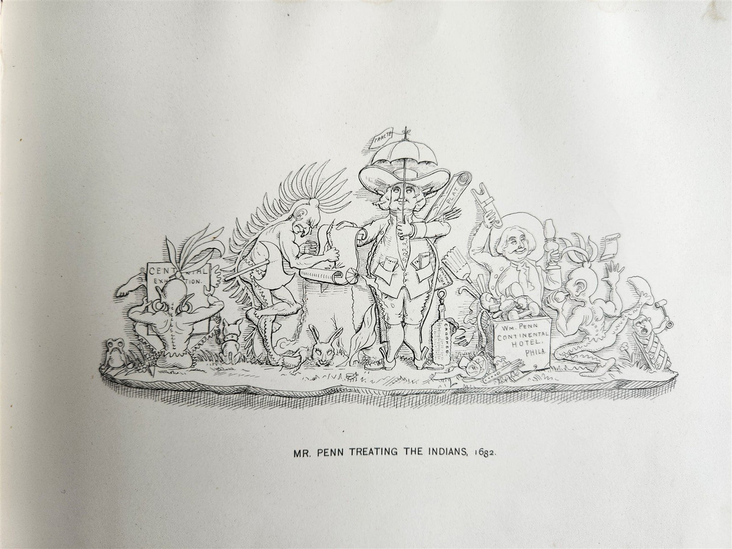 1876 Hail Columbia! Historical, Comical and Centennial ILLUSTRATED ANTIQUE