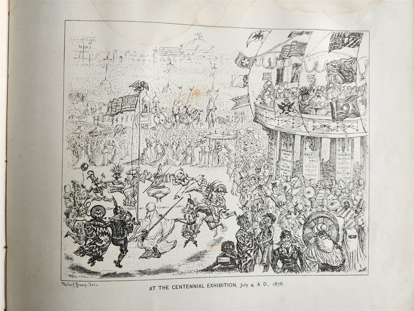 1876 Hail Columbia! Historical, Comical and Centennial ILLUSTRATED ANTIQUE