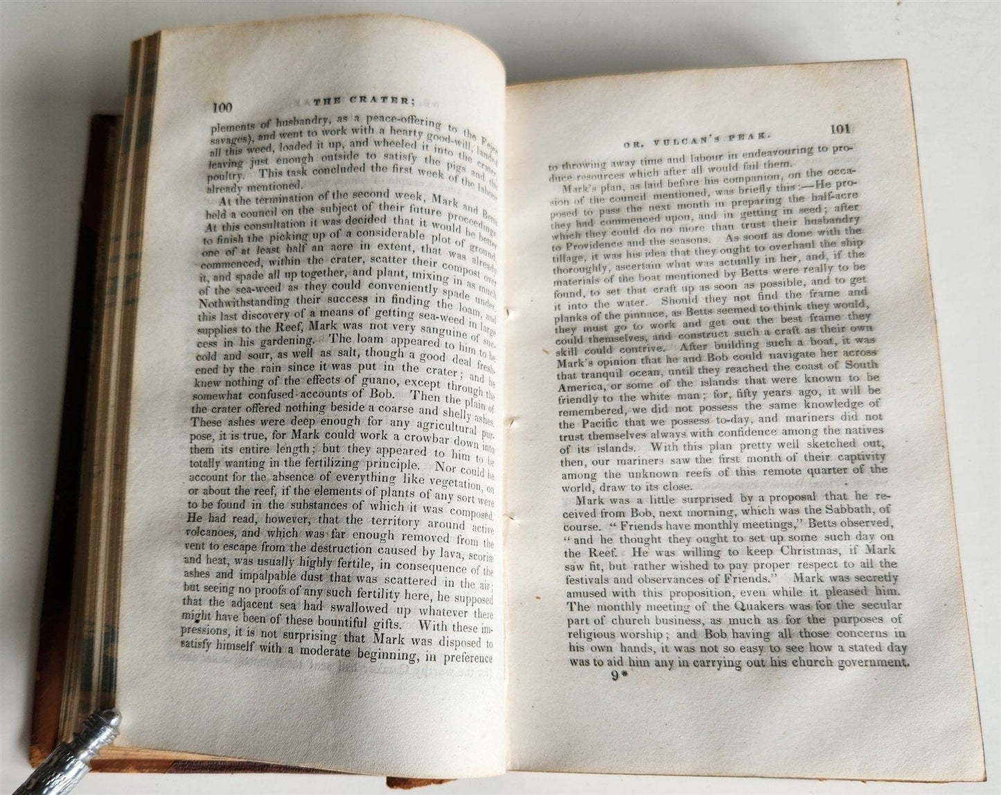1847 JAMES FENIMORE COOPER The Crater or Vulcan's Peak ANTIQUE