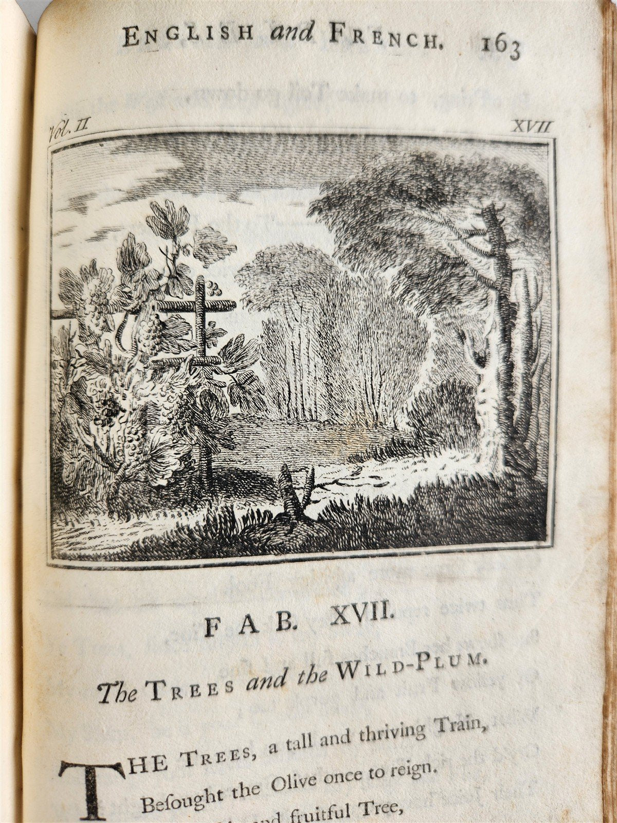1741 Fables in English and French Verse by Gabriel Faerno ANTIQUE illustrated