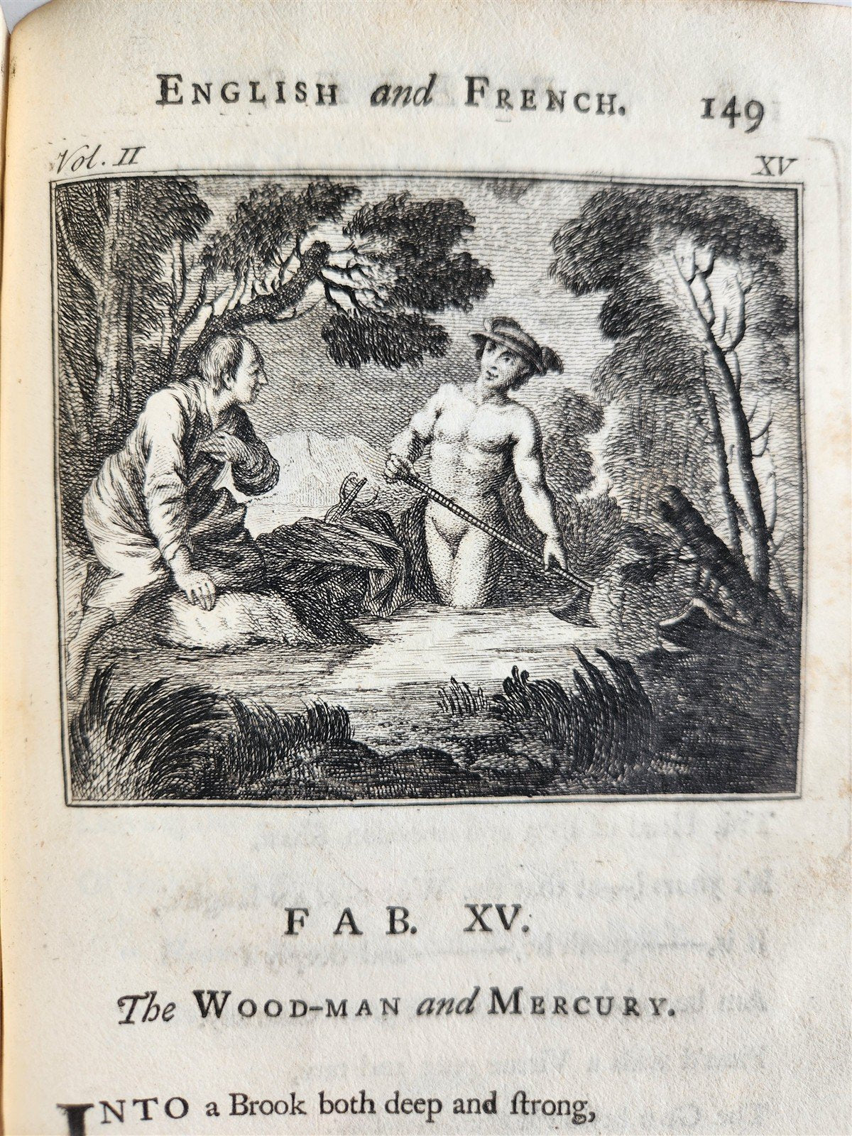 1741 Fables in English and French Verse by Gabriel Faerno ANTIQUE illustrated