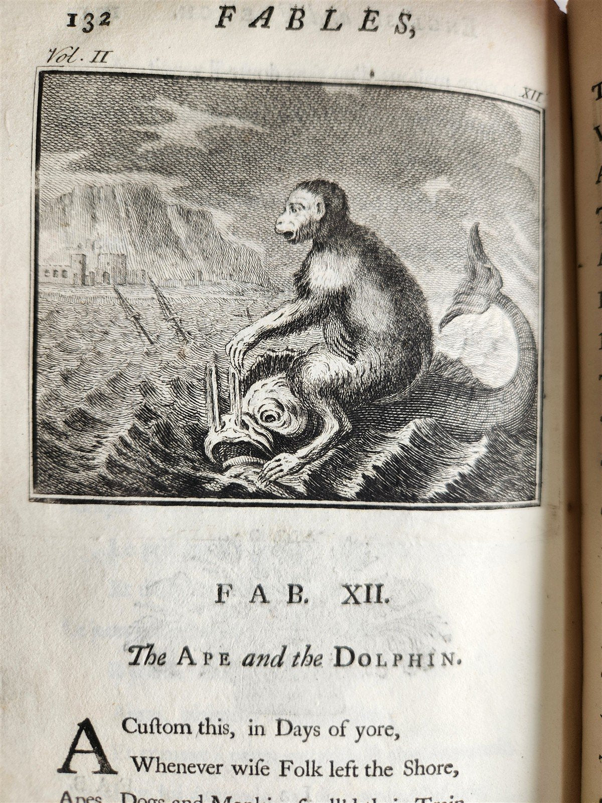 1741 Fables in English and French Verse by Gabriel Faerno ANTIQUE illustrated