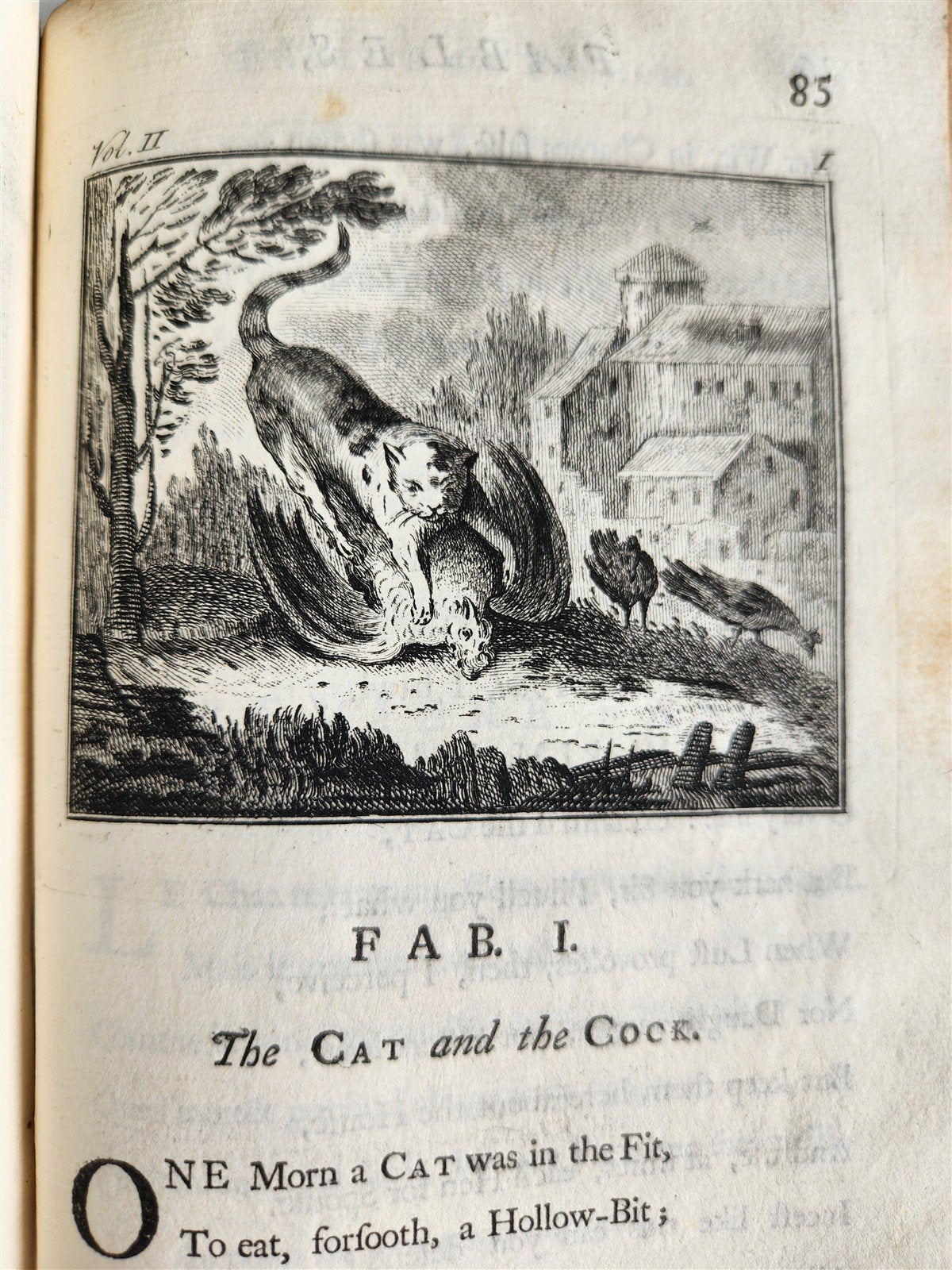 1741 Fables in English and French Verse by Gabriel Faerno ANTIQUE illustrated