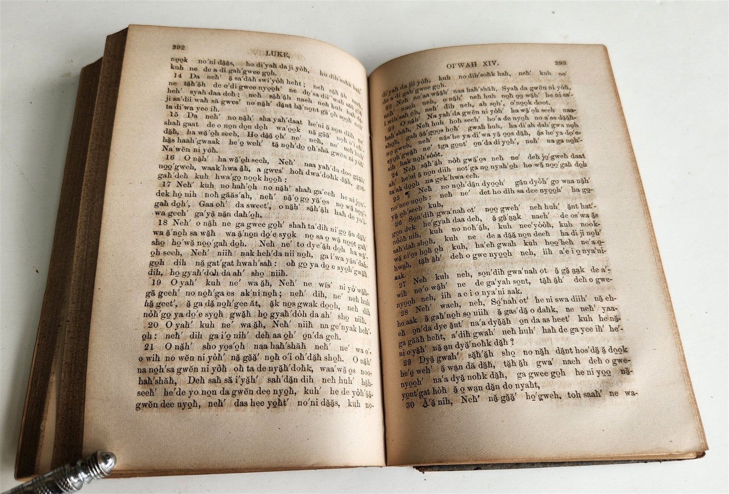 1878 NATIVE AMERICAN BIBLE Four Gospels in the Seneca Language ANTIQUE rare