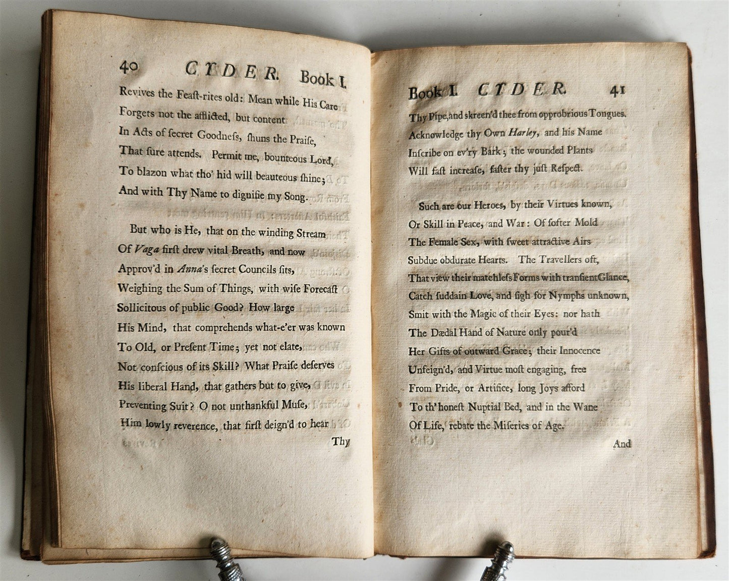 1708 CYDER a POEM in TWO BOOKS by John Philips ANTIQUE poetry in English