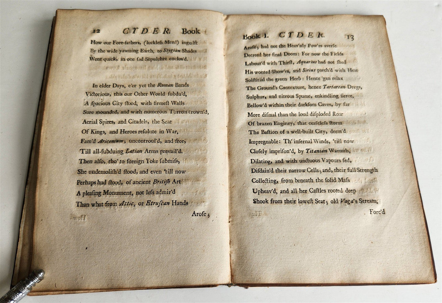 1708 CYDER a POEM in TWO BOOKS by John Philips ANTIQUE poetry in English