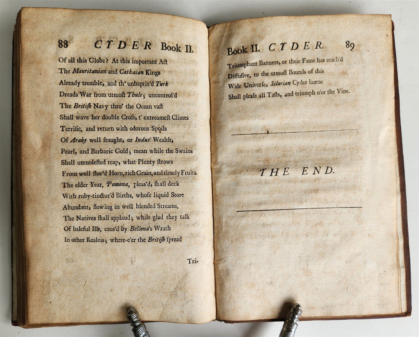 1708 CYDER a POEM in TWO BOOKS by John Philips ANTIQUE poetry in English