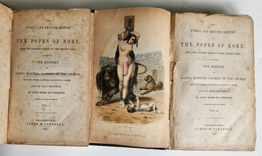 1847 PUBLIC & PRIVATE HISTORY of POPES of ROME illustrated ANTIQUE in English