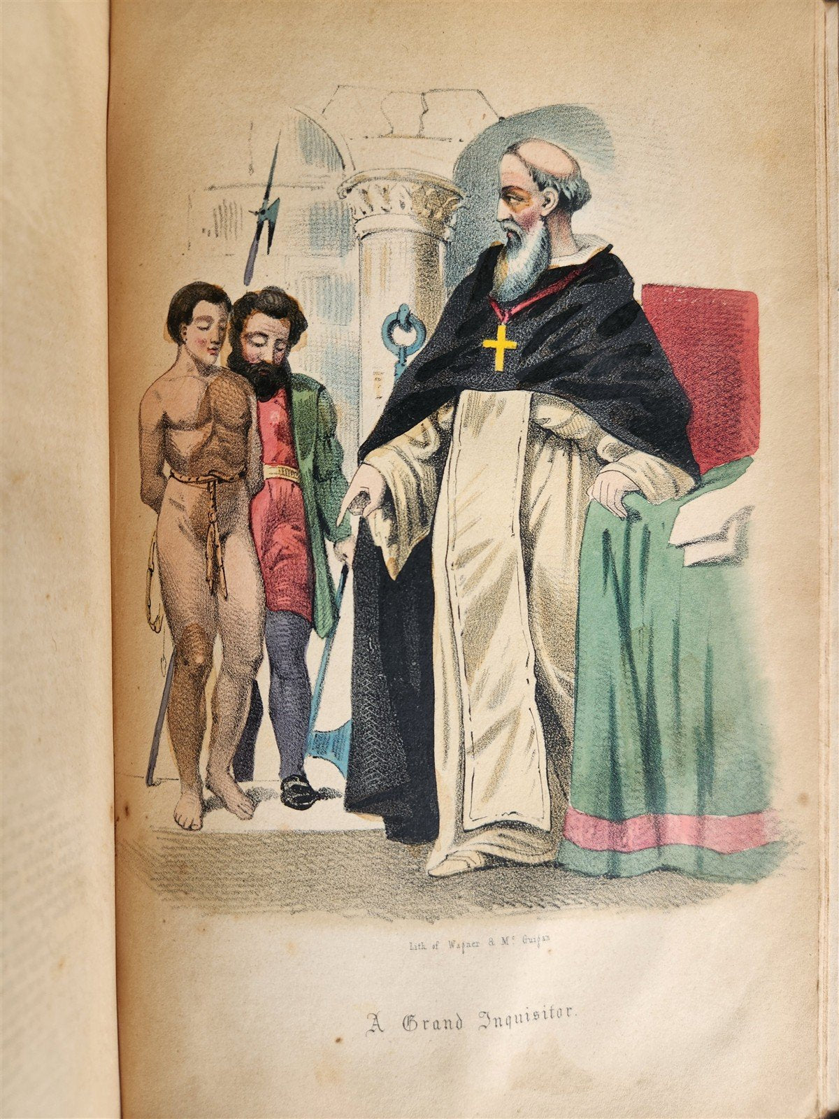 1847 PUBLIC & PRIVATE HISTORY of POPES of ROME illustrated ANTIQUE in English