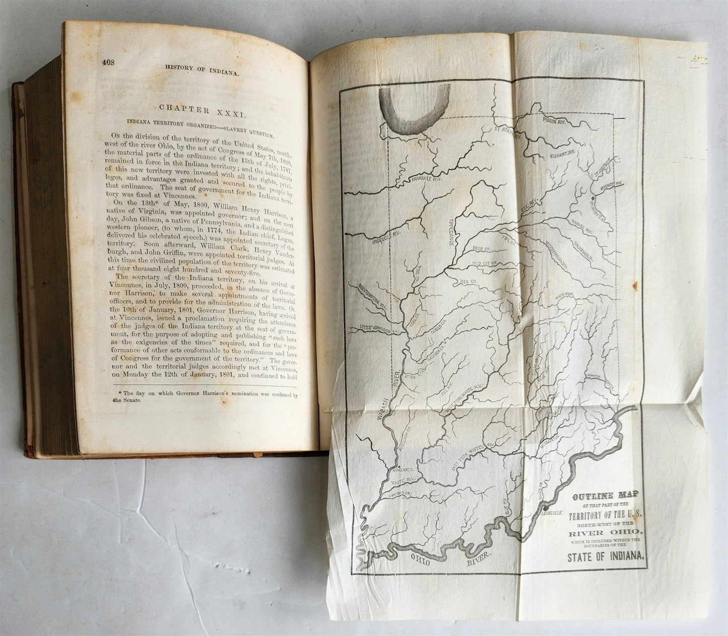 1859 HISTORY of INDIANA by JOHN DILLON illustrated ANTIQUE w/ MAPS