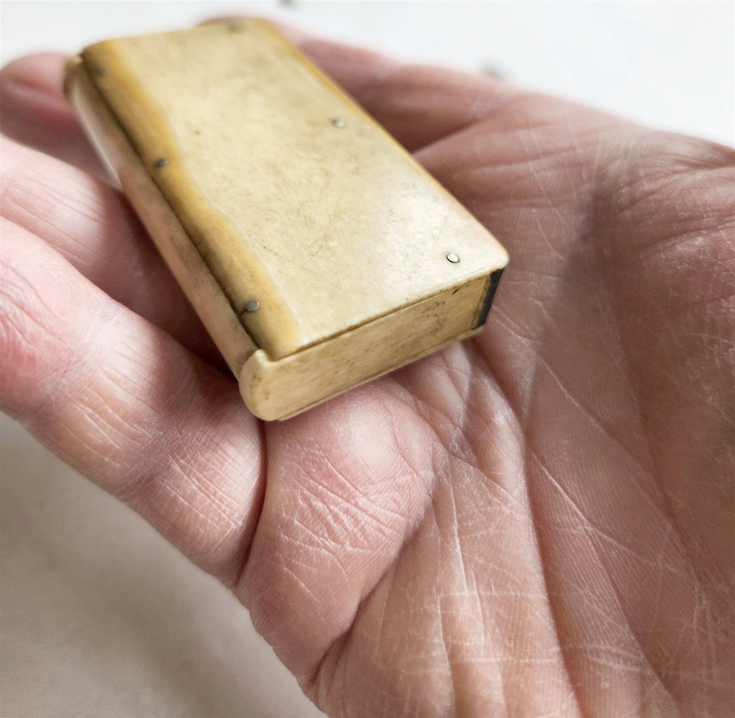 MINIATURE BOOK SHAPE MATCH CASE ANTIQUE