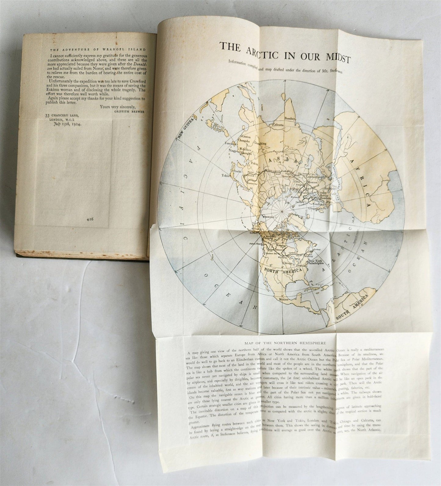 1926 THE ADVENTURE of WRANGEL ISLAND illustrated ANTIQUE