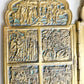19th century RUSSIAN ORTHODOX BRONZE ENAMEL FOLDING TRAVELER ICON antique