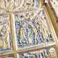 19th century RUSSIAN ORTHODOX BRONZE ENAMEL FOLDING TRAVELER ICON antique