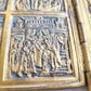 19th century RUSSIAN ORTHODOX BRONZE ENAMEL FOLDING TRAVELER ICON antique