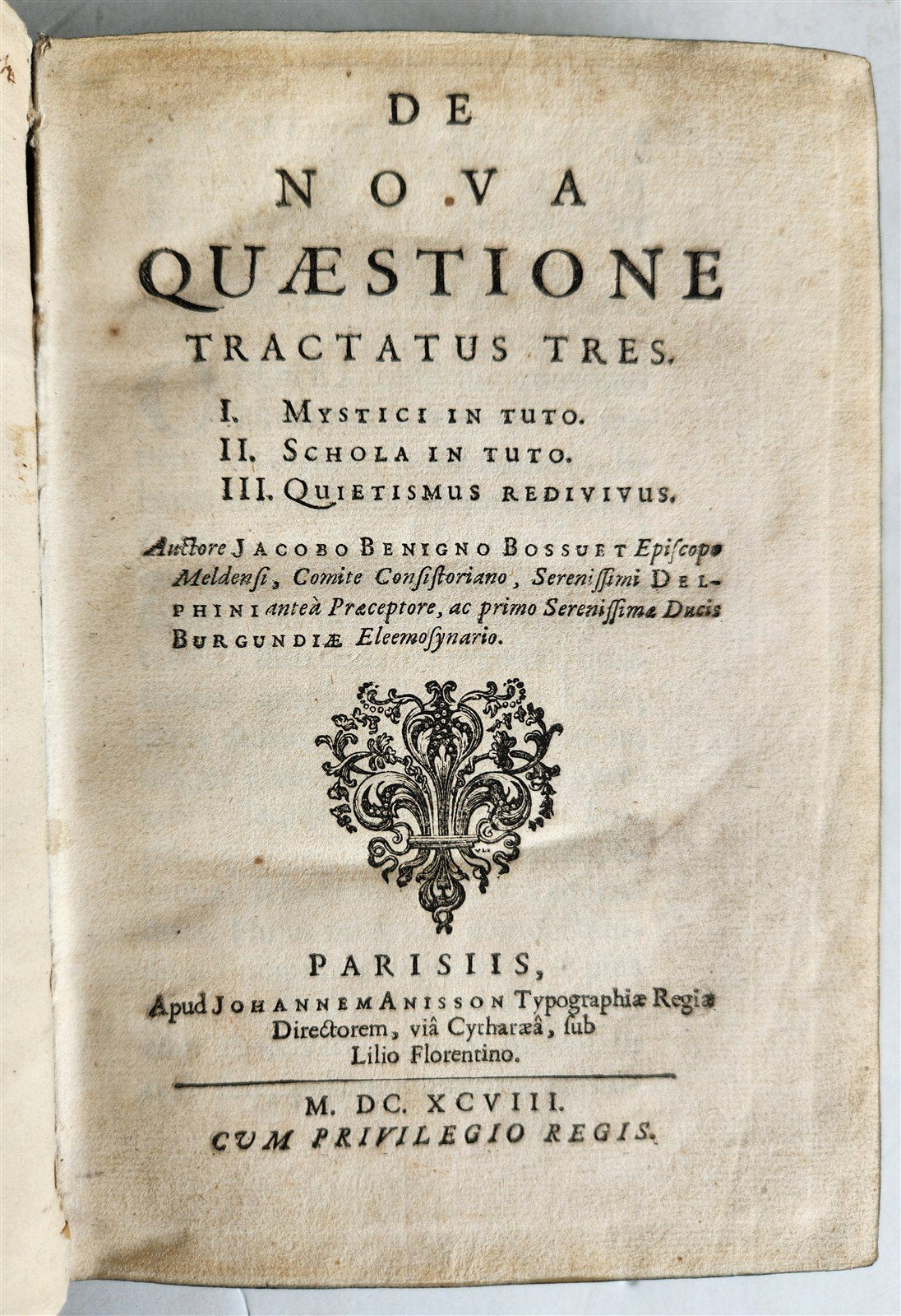 1698 ANTI-Quietism Jansenism & other religious movements TREATISE ANTIQUE vellum