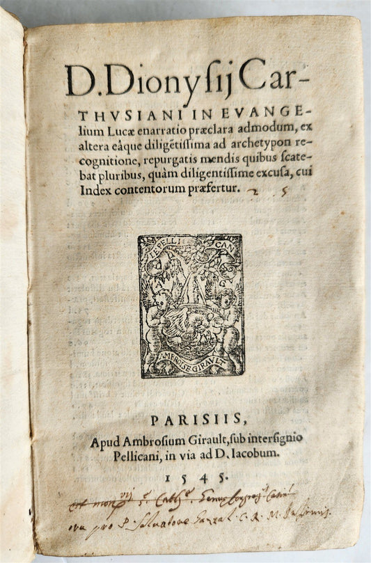 1545 BIBLE COMMENTARIES by Dionysius the Carthusian ANTIQUE vellum 16th CENTURY