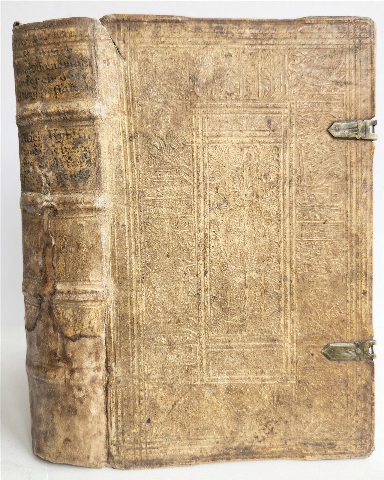 1593 THEOLOGY by Petrus Michaelis ANTIQUE PIGSKIN BINDING 16th CENTURY