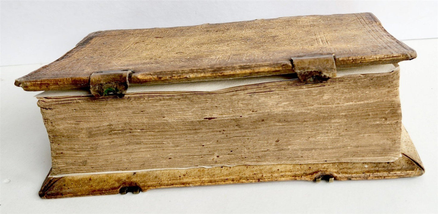 1593 THEOLOGY by Petrus Michaelis ANTIQUE PIGSKIN BINDING 16th CENTURY