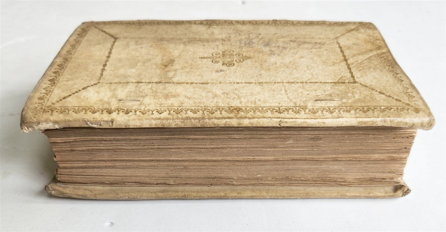 1696 HORACE POETRY w/ COMMENTARIES ANTIQUE VELLUM BINDING 17th CENTURY