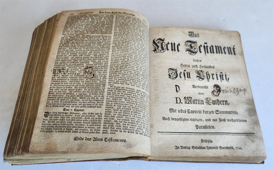 1744 BIBLE in GERMAN antique