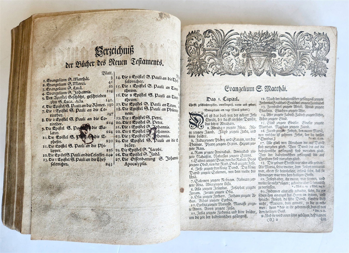 1744 BIBLE in GERMAN antique