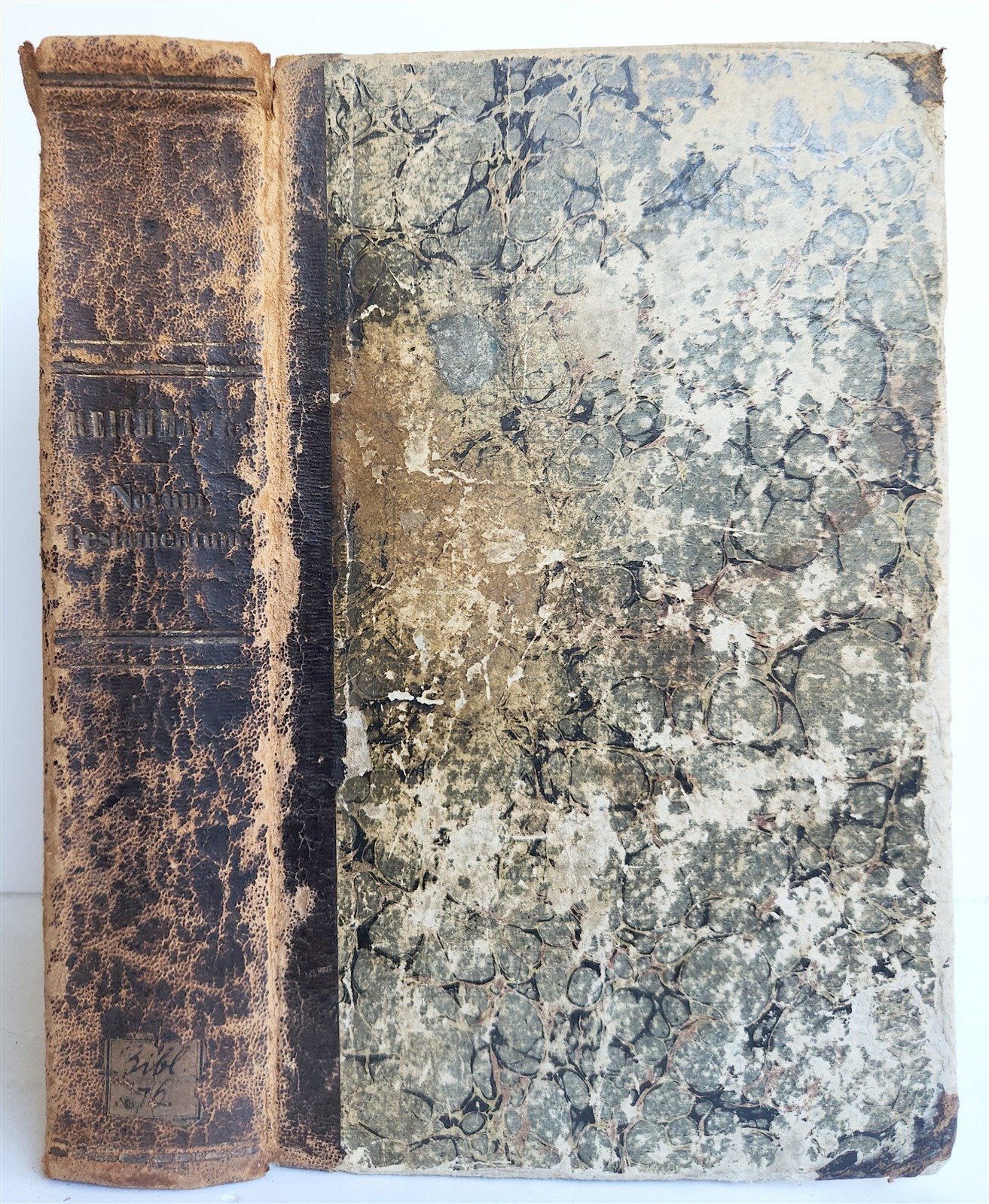 1847 BIBLE in GREEK & LATIN antique NEW TESTAMENT