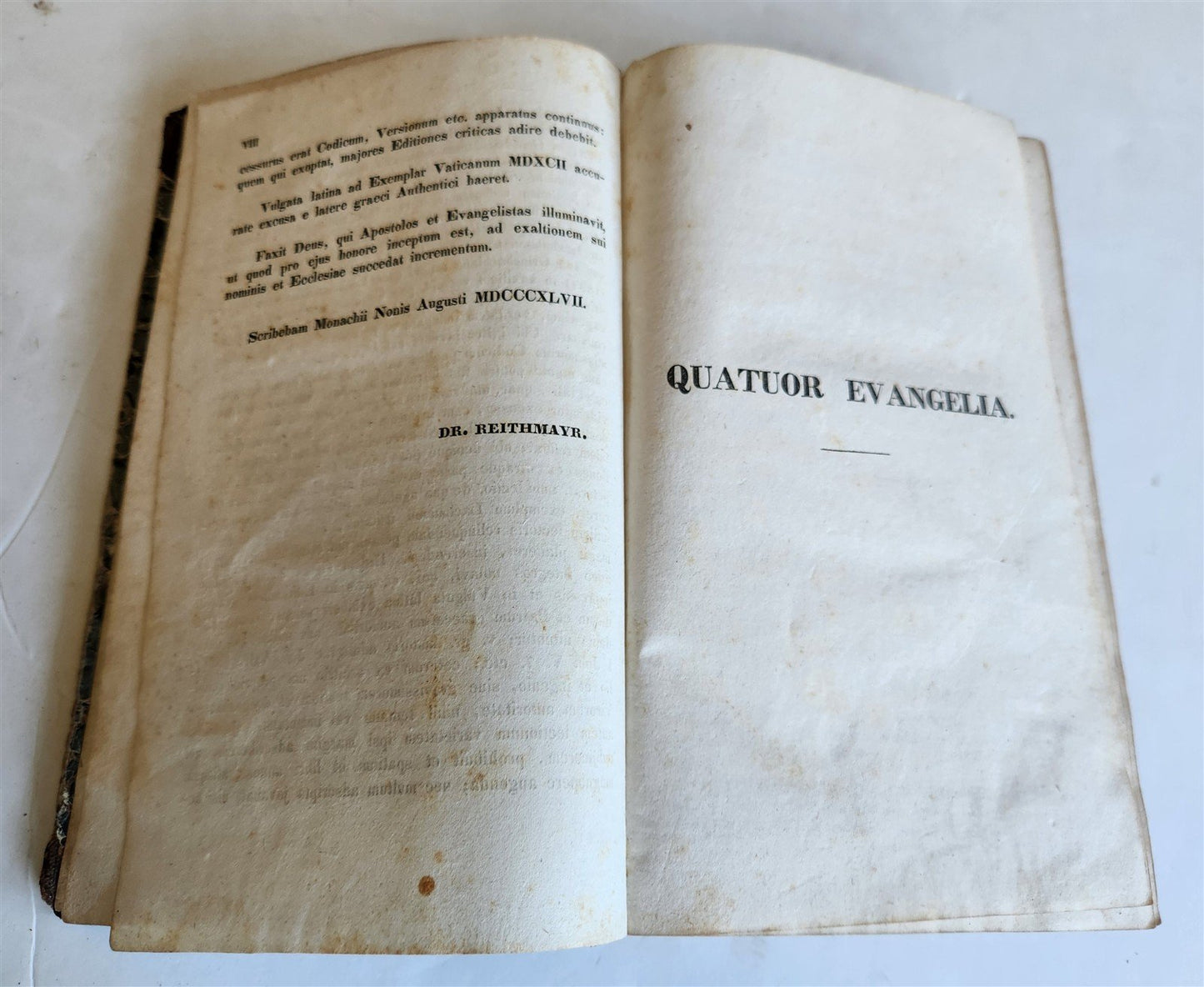 1847 BIBLE in GREEK & LATIN antique NEW TESTAMENT