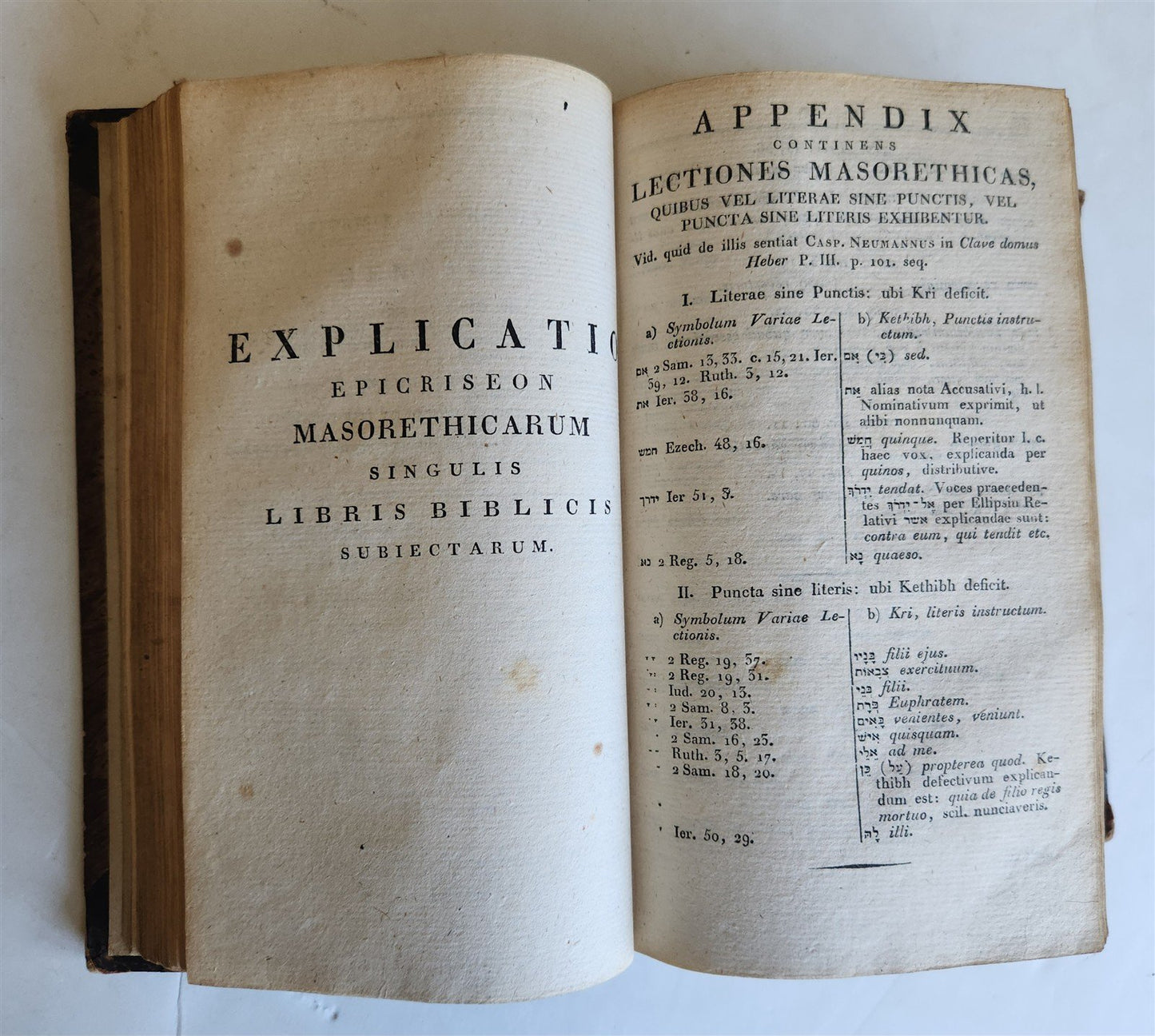1822 BIBLE in HEBREW antique OLD TESTAMENT Biblia hebraica manualis