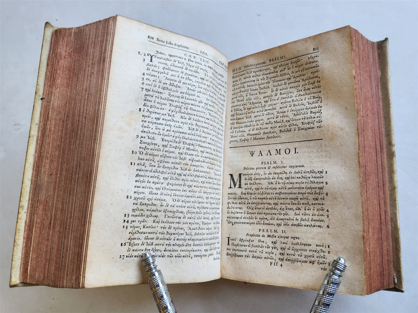 1757 BIBLE in GREEK antique OLD TESTAMENT Vetus testamentum graecum VELLUM BOUND