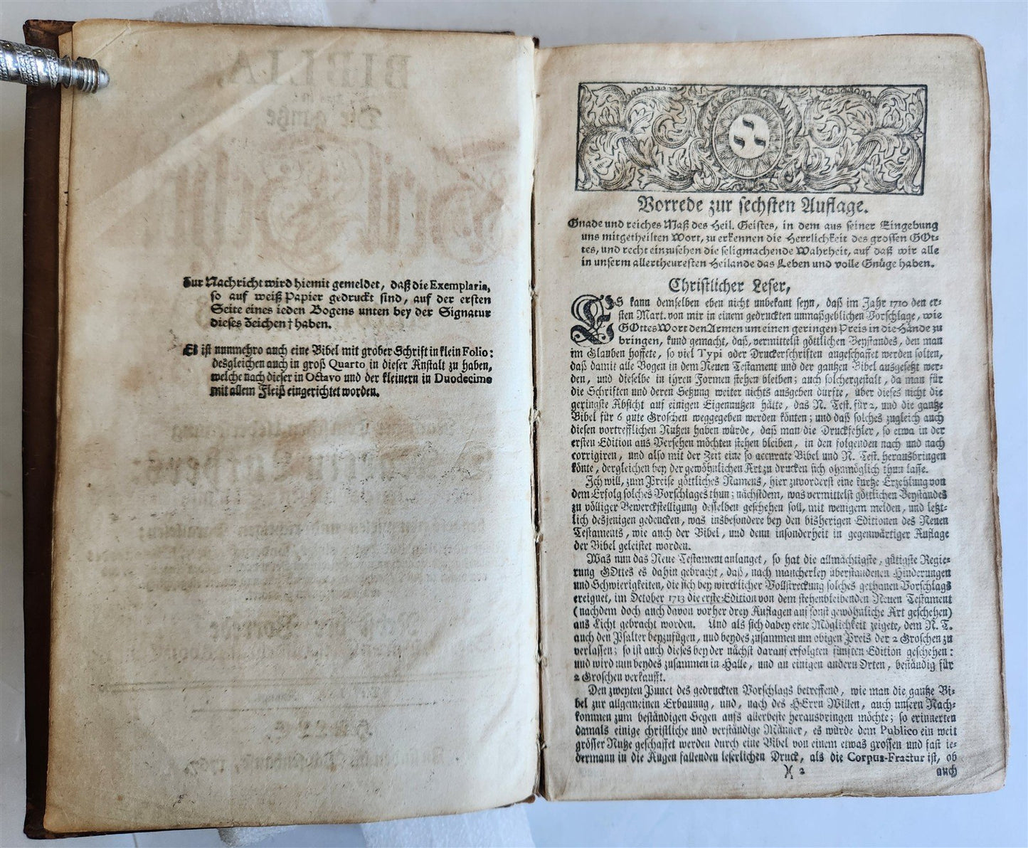 1767 BIBLE in GERMAN antique OLD & NEW TESTAMENT Canstein octavo M.LUTHER Bible