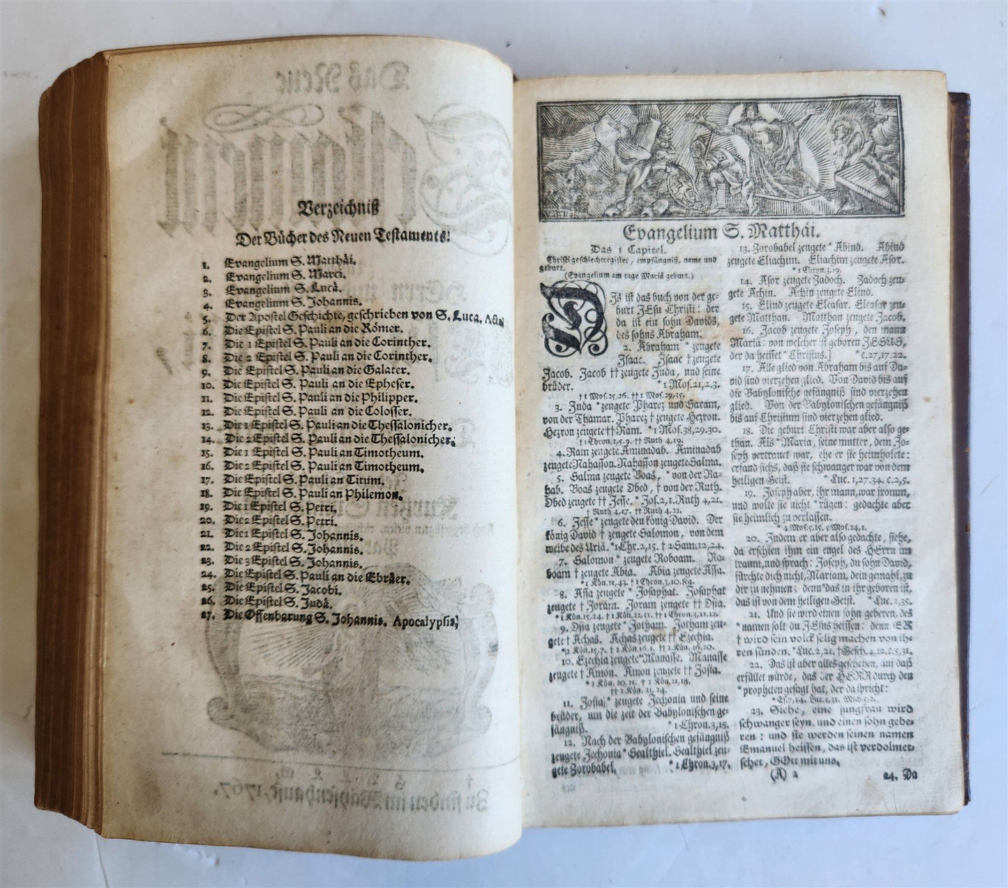 1767 BIBLE in GERMAN antique OLD & NEW TESTAMENT Canstein octavo M.LUTHER Bible