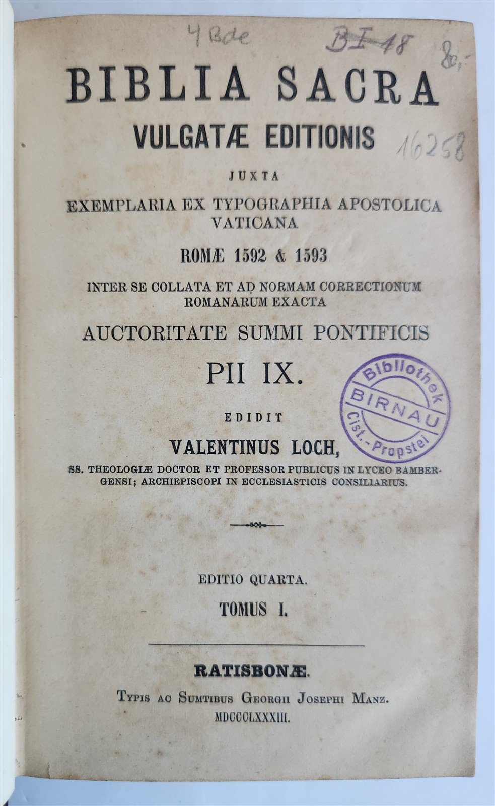 1883 BIBLE in LATIN antique OLD & NEW TESTAMENT Biblia sacra vulgatae editionis