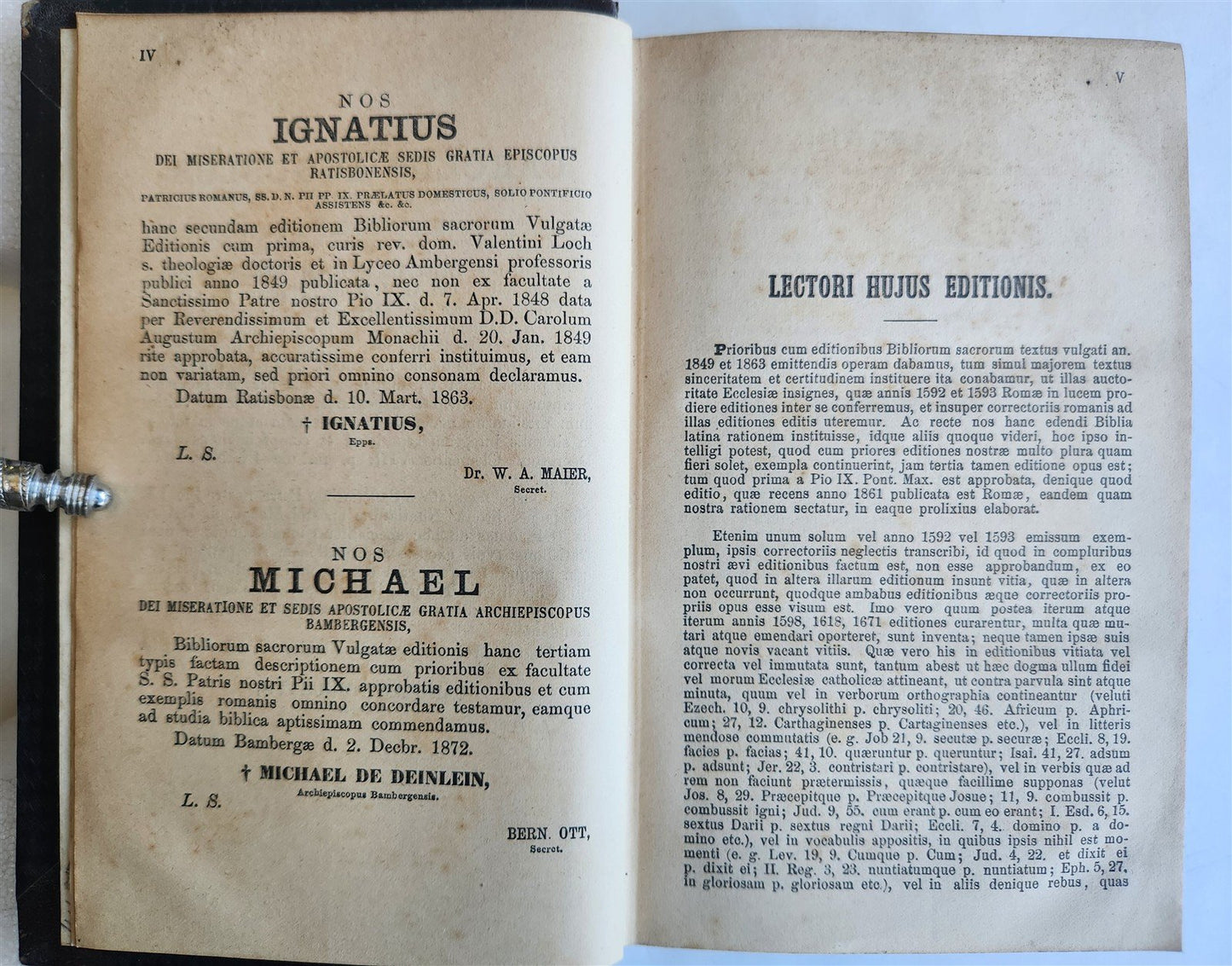 1883 BIBLE in LATIN antique OLD & NEW TESTAMENT Biblia sacra vulgatae editionis