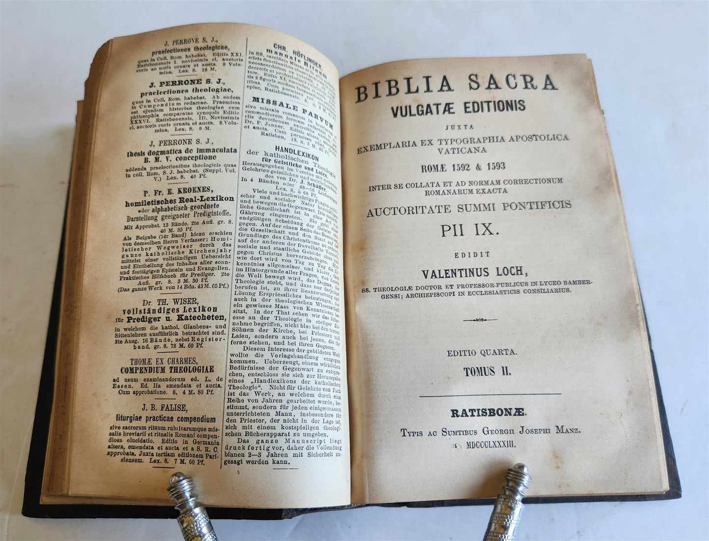 1883 BIBLE in LATIN antique OLD & NEW TESTAMENT Biblia sacra vulgatae editionis