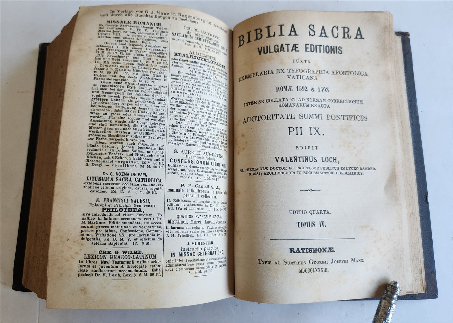 1883 BIBLE in LATIN antique OLD & NEW TESTAMENT Biblia sacra vulgatae editionis