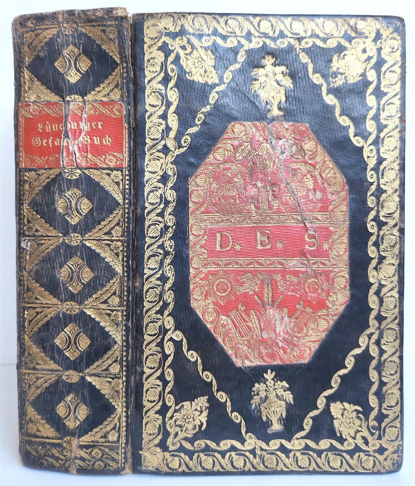 1800 HYMNAL & PRAYER BOOK in GERMAN antique DECORATIVE BINDING