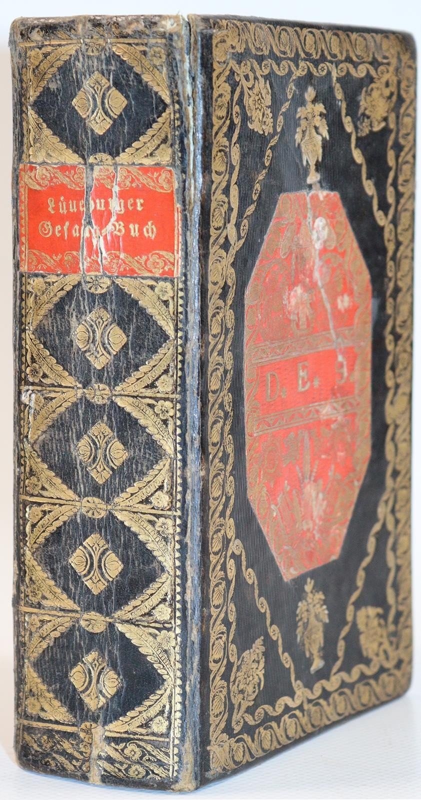 1800 HYMNAL & PRAYER BOOK in GERMAN antique DECORATIVE BINDING