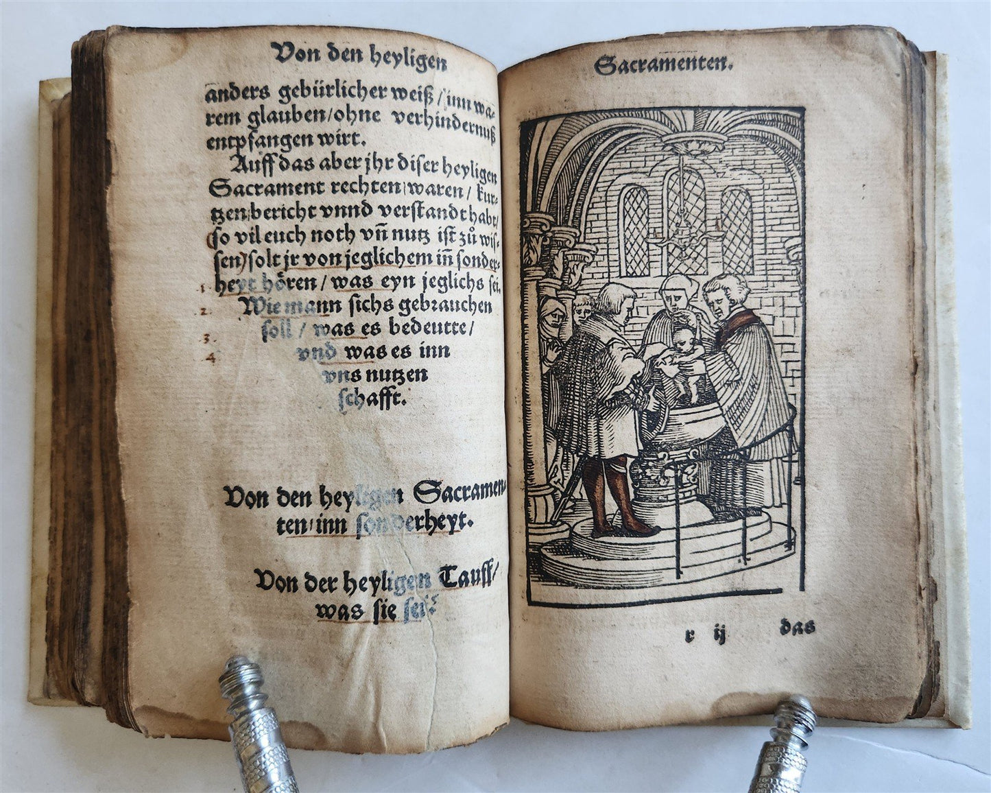 1551 ILLUSTRATED CATECHISM by inquisitor-general of Mentz & Cologne antique