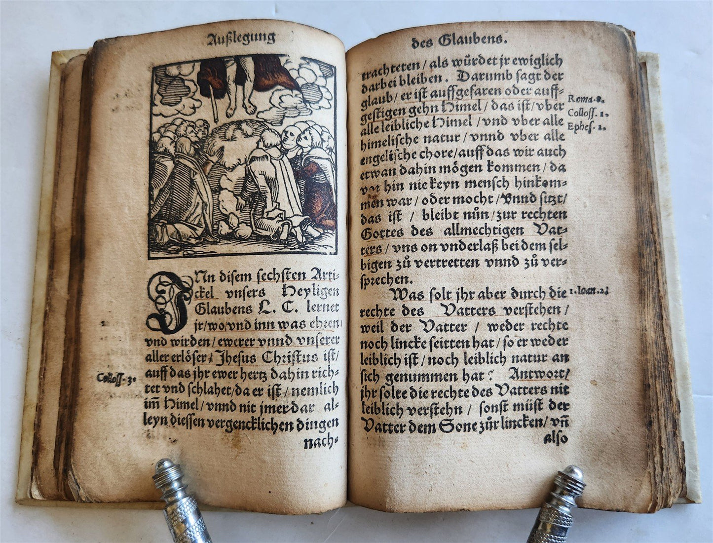 1551 ILLUSTRATED CATECHISM by inquisitor-general of Mentz & Cologne antique