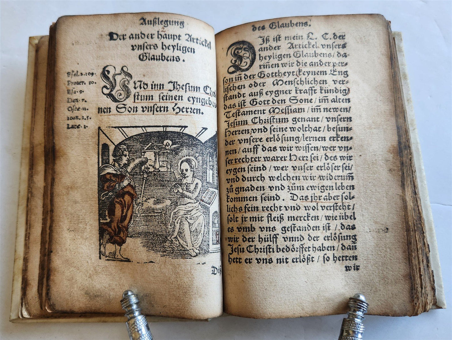 1551 ILLUSTRATED CATECHISM by inquisitor-general of Mentz & Cologne antique