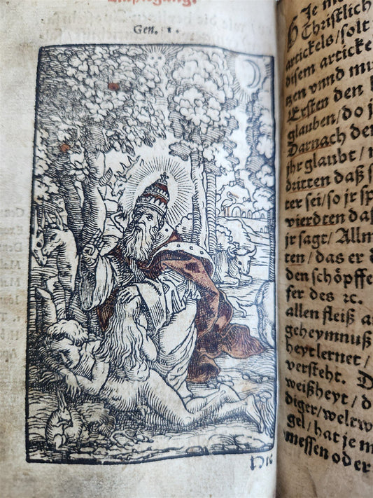 1551 ILLUSTRATED CATECHISM by inquisitor-general of Mentz & Cologne antique