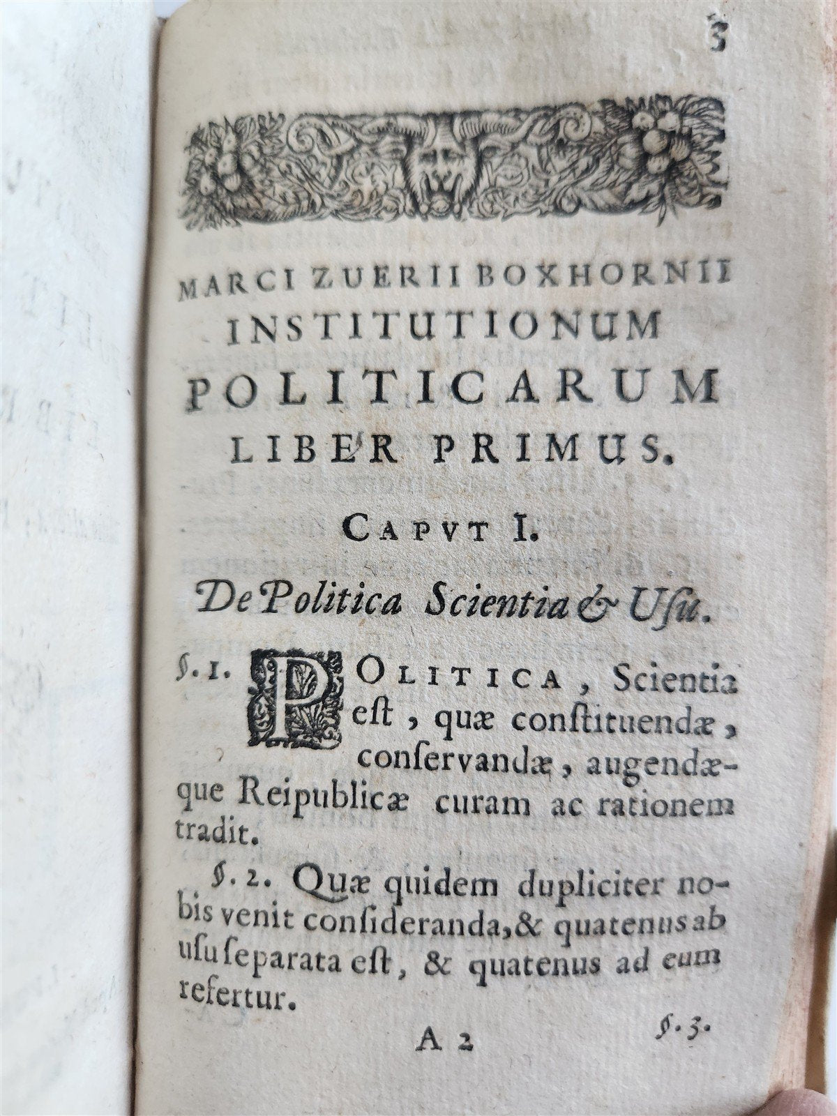 1644 POLITICAL TREATISE by Johannes Loccenius antique VELLUM BINDING w/ CLASPS