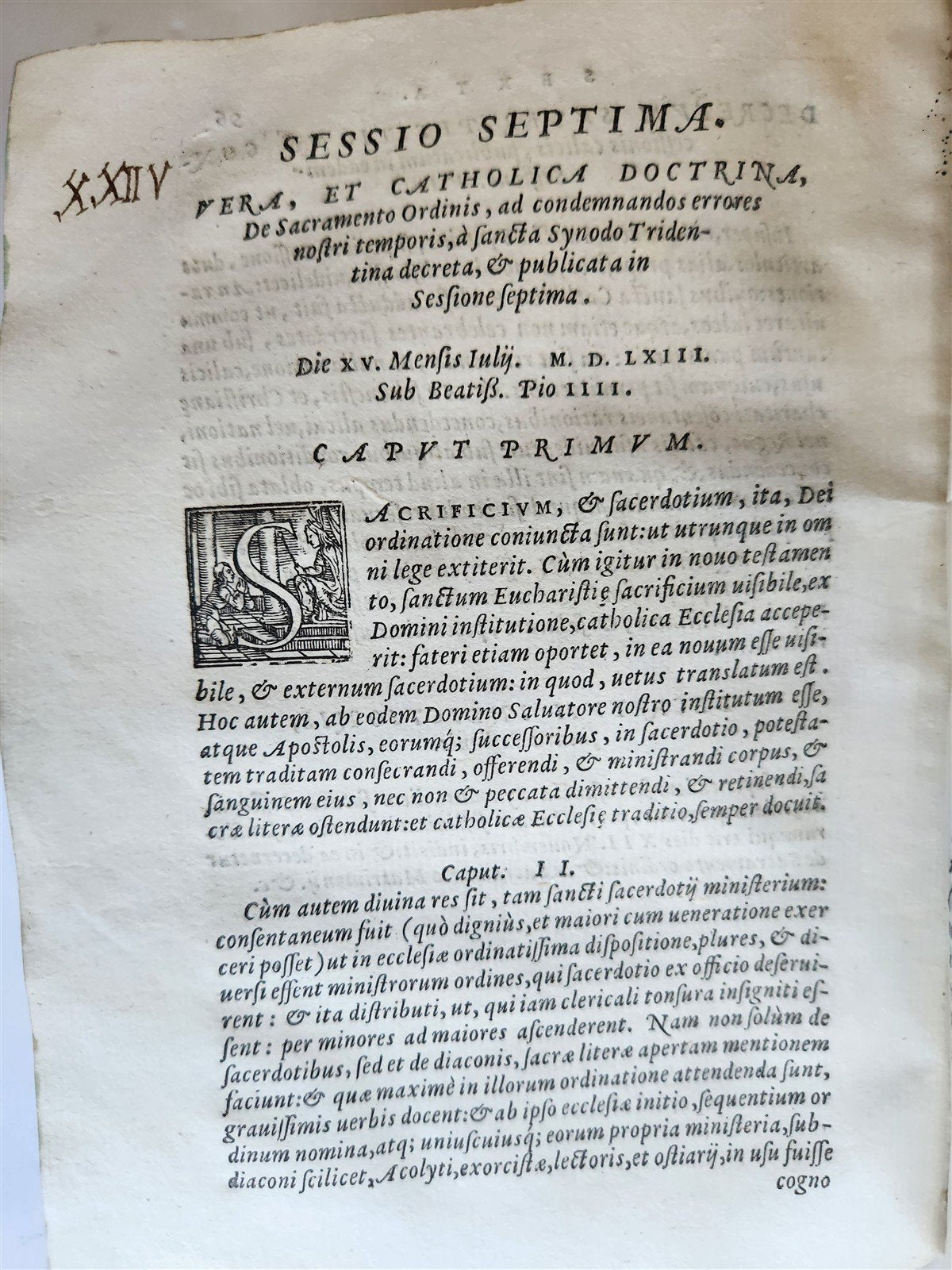 1563 SACRED UNIVERSE COUNCIL of TRENT antique VELLUM BINDING
