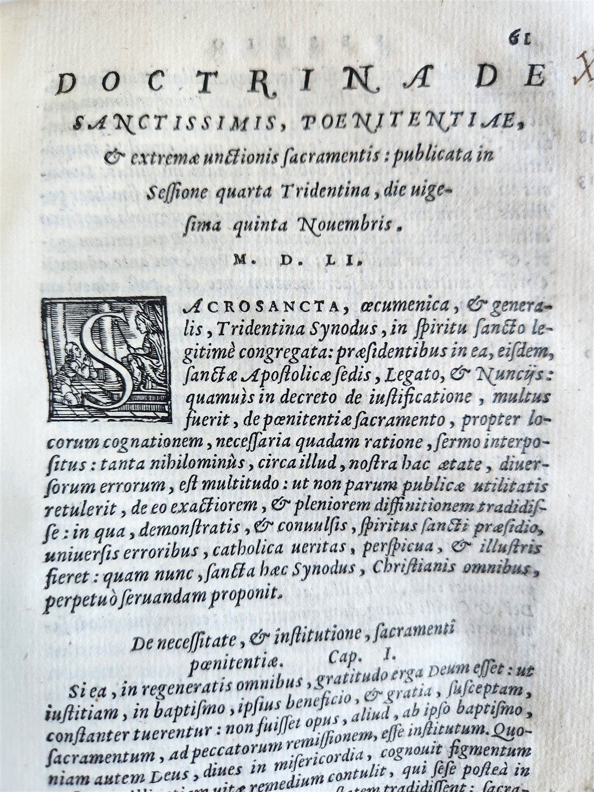 1563 SACRED UNIVERSE COUNCIL of TRENT antique VELLUM BINDING
