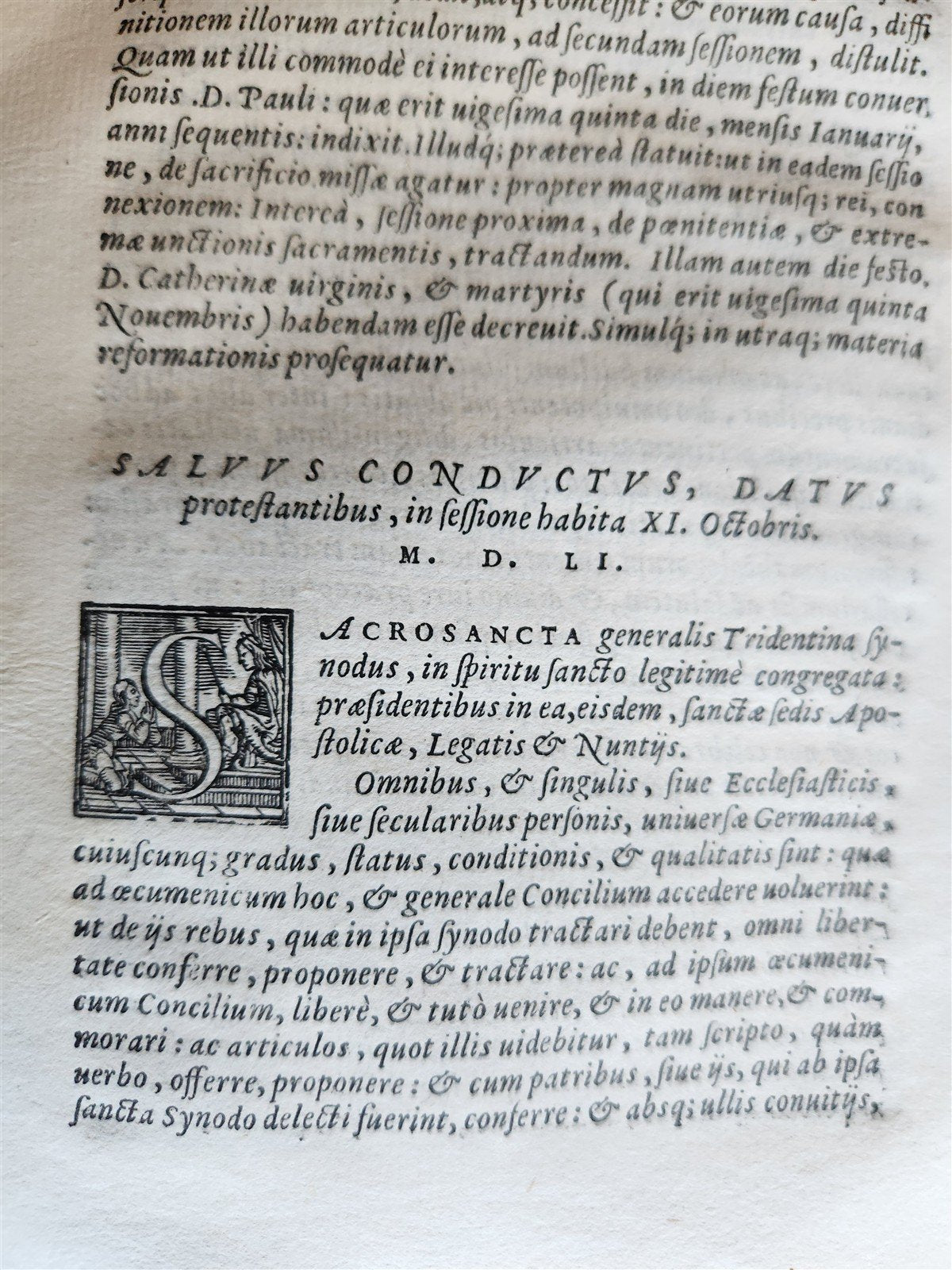 1563 SACRED UNIVERSE COUNCIL of TRENT antique VELLUM BINDING