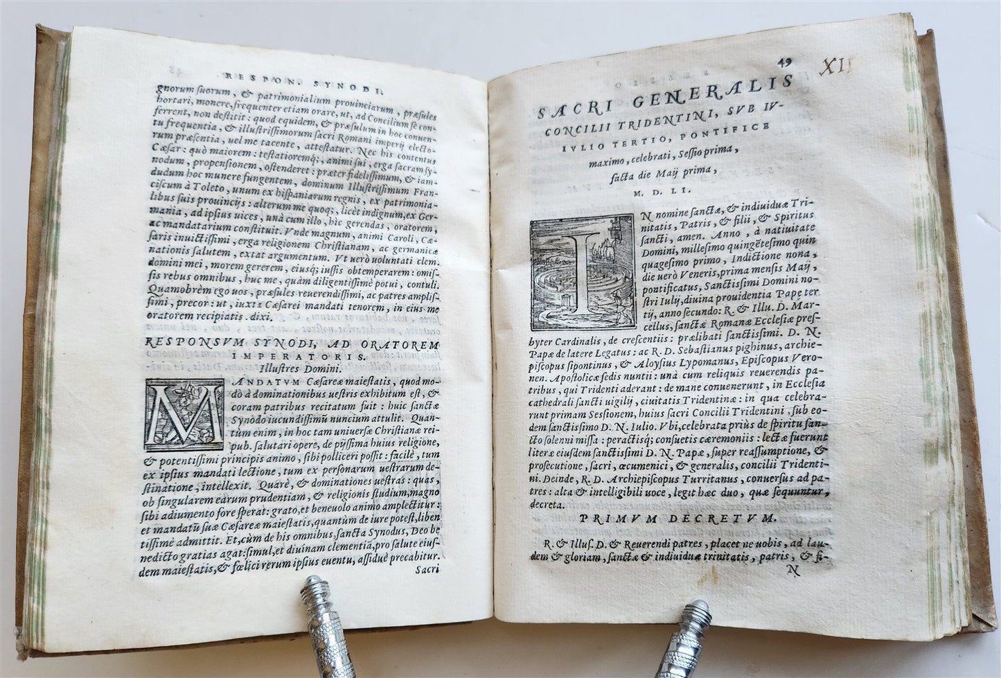 1563 SACRED UNIVERSE COUNCIL of TRENT antique VELLUM BINDING