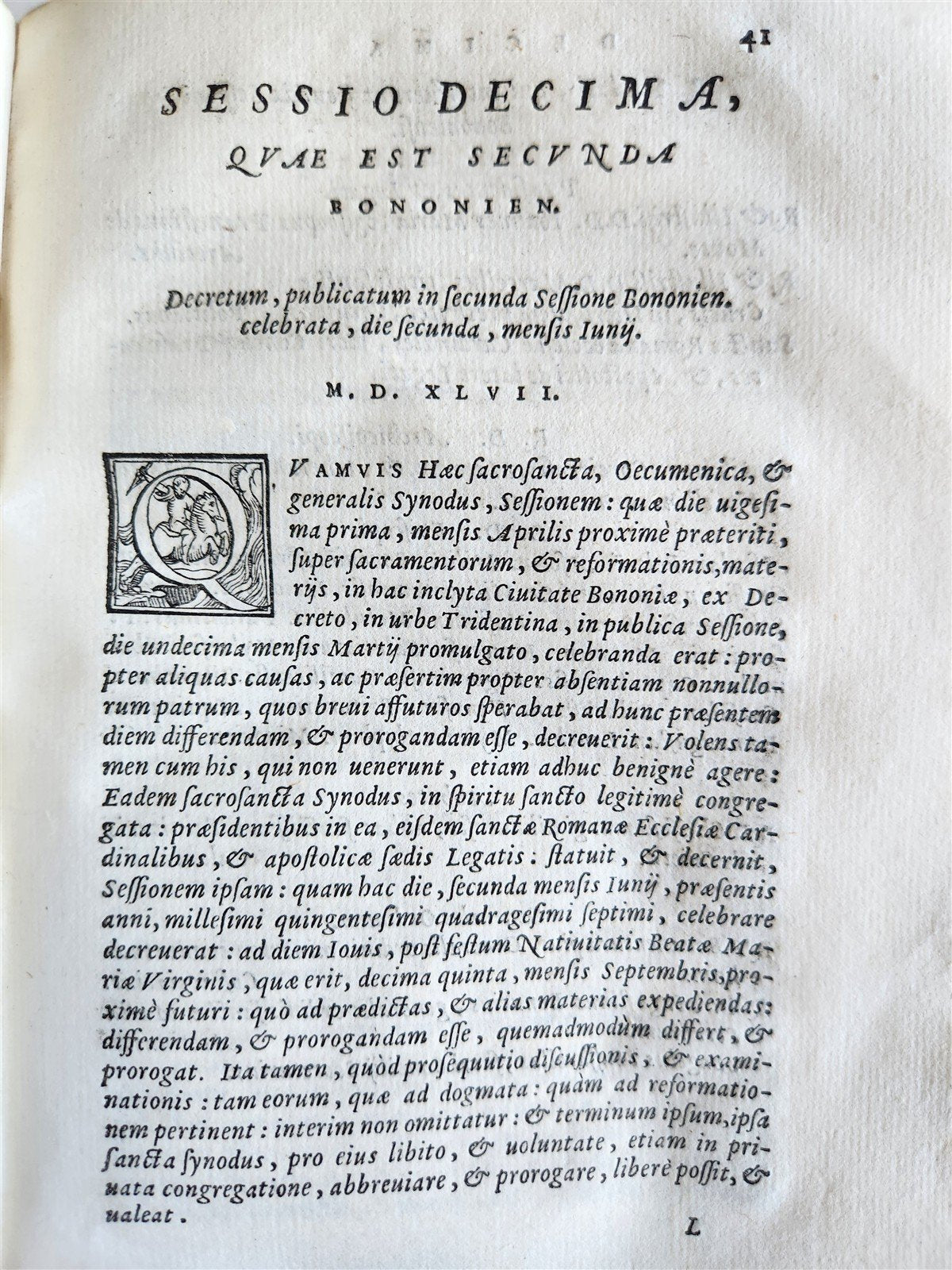 1563 SACRED UNIVERSE COUNCIL of TRENT antique VELLUM BINDING